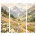 Watercolor Mountain Valley PNG
