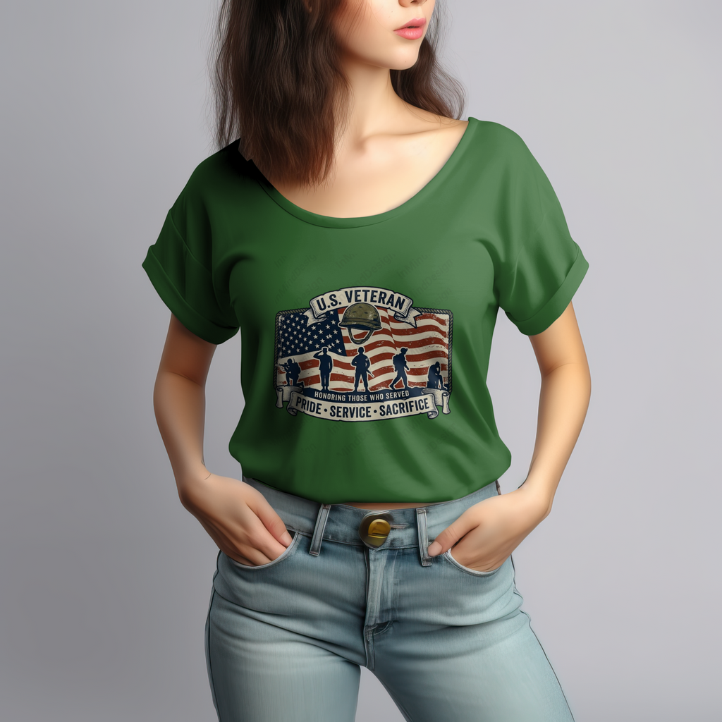 Pride Service Sacrifice Retro American Flag PNG