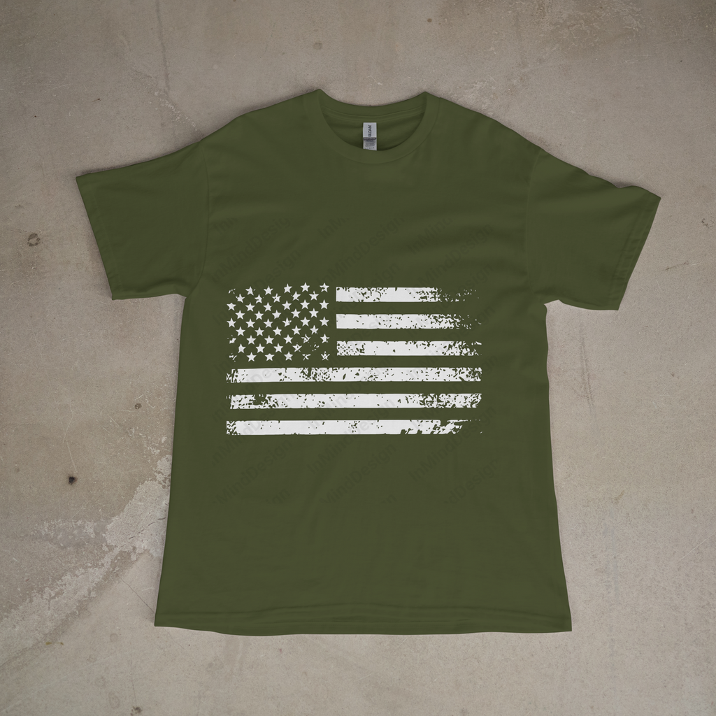 Vintage White USA Flag PNG