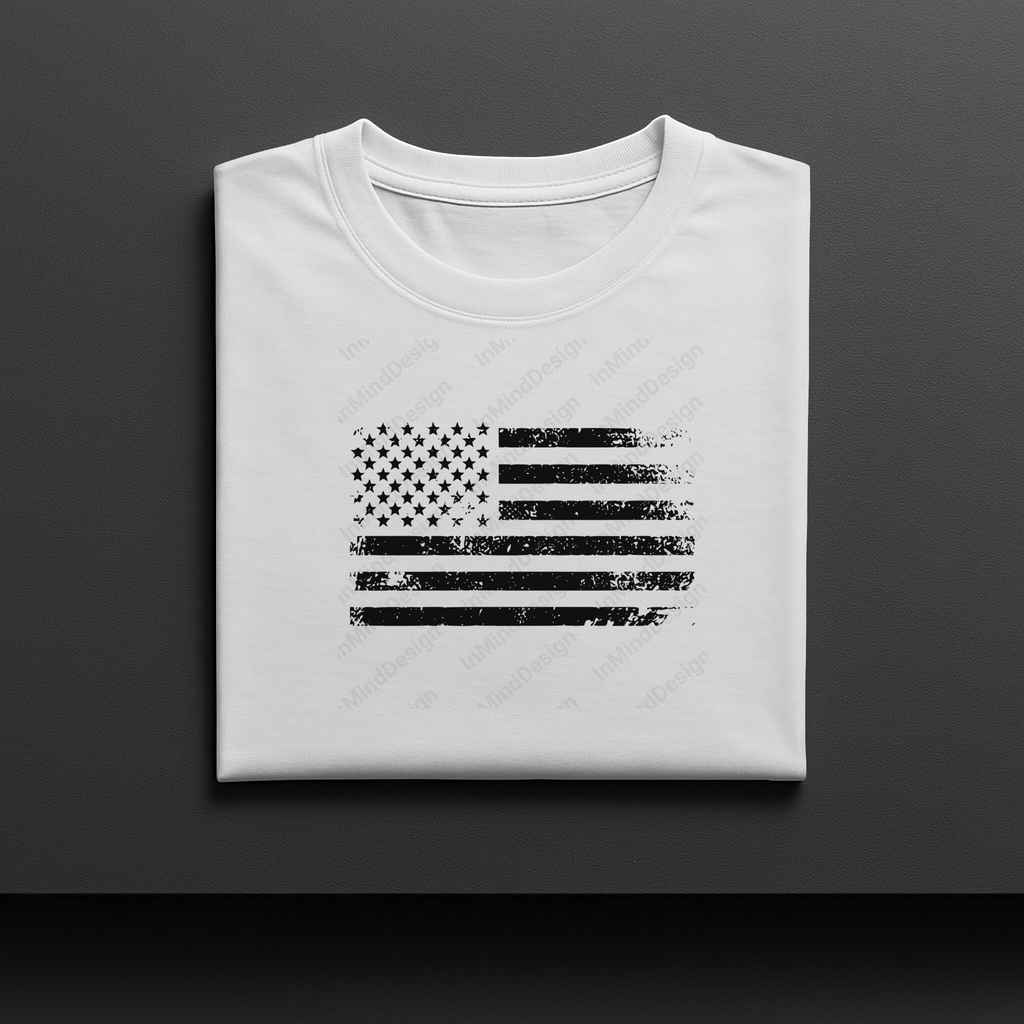 Distressed Black American Flag PNG