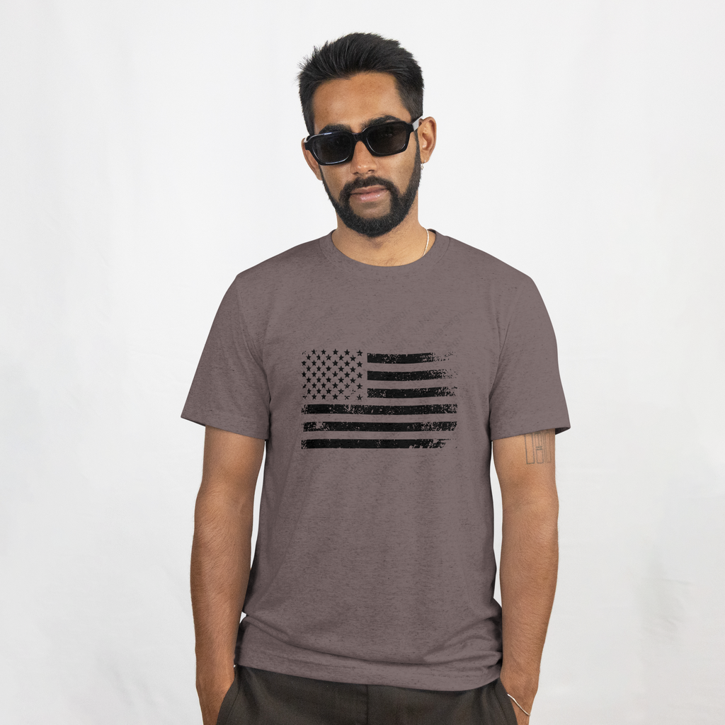 Distressed Black American Flag PNG