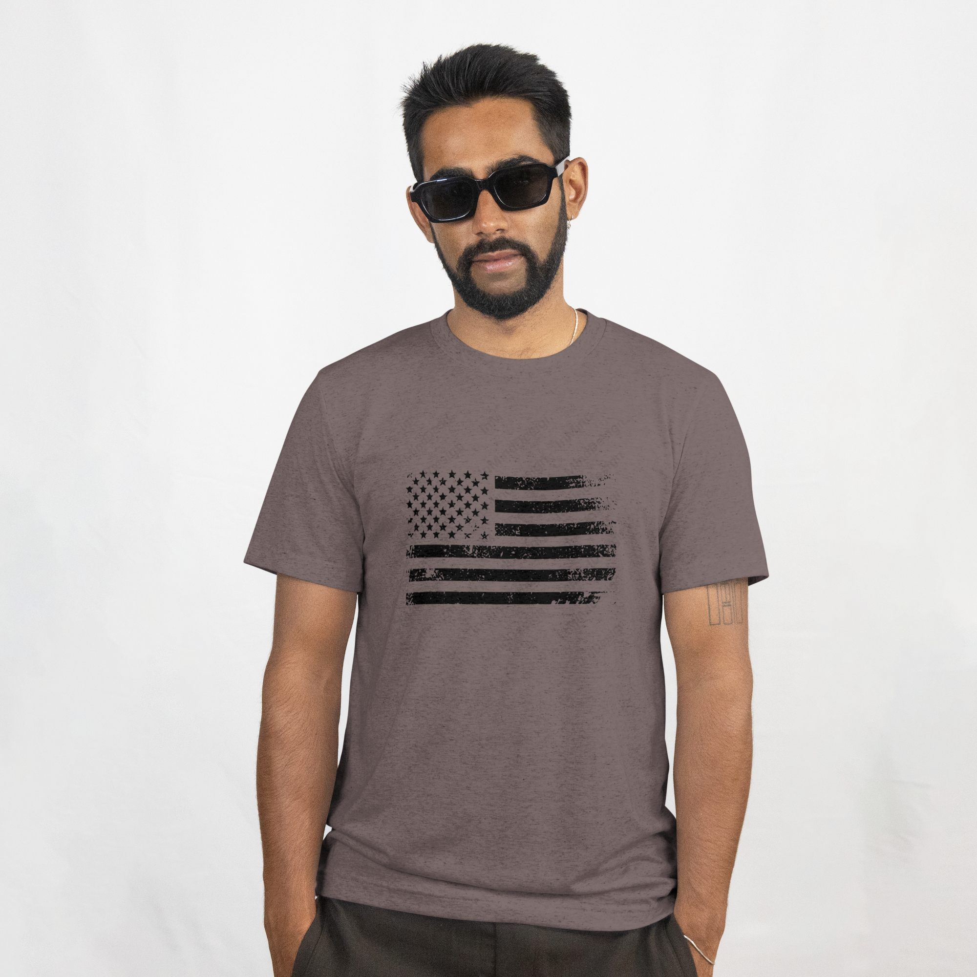 Distressed Black American Flag PNG