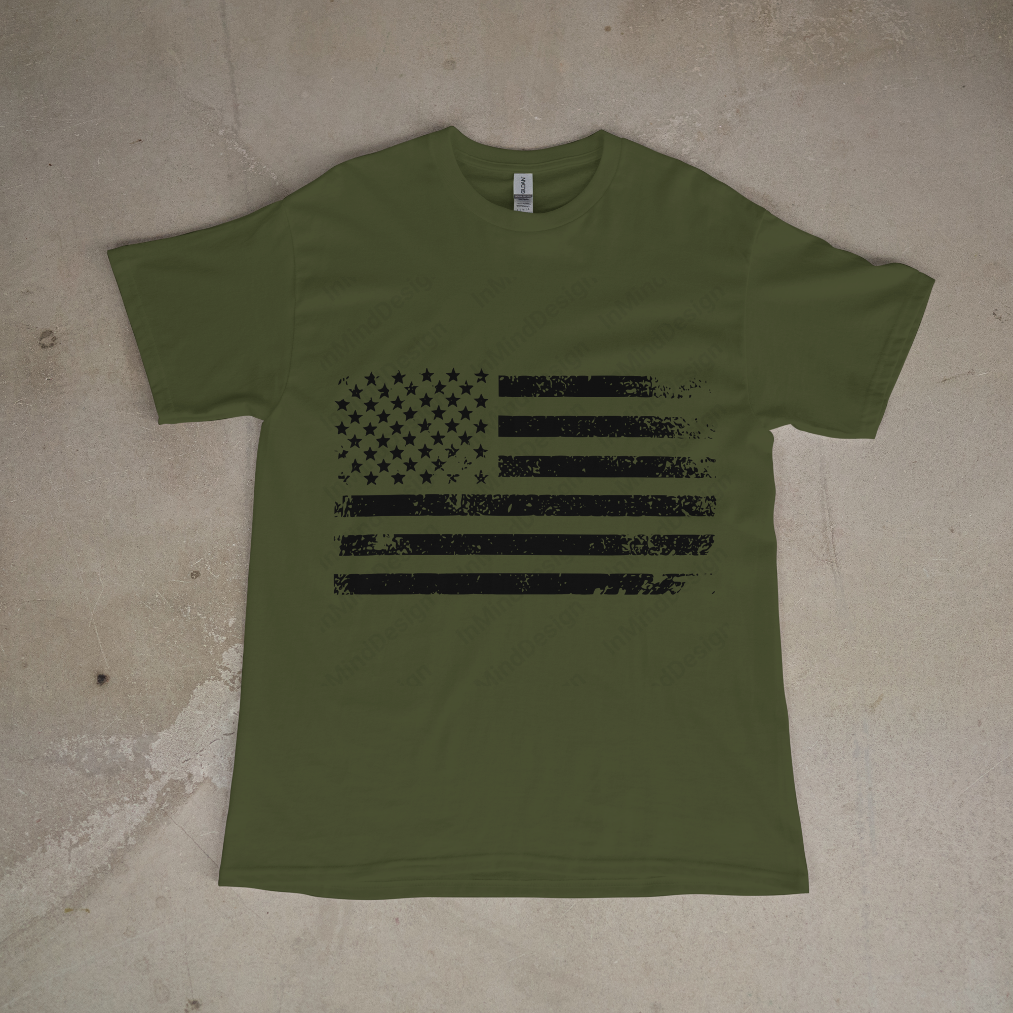 Distressed Black American Flag PNG