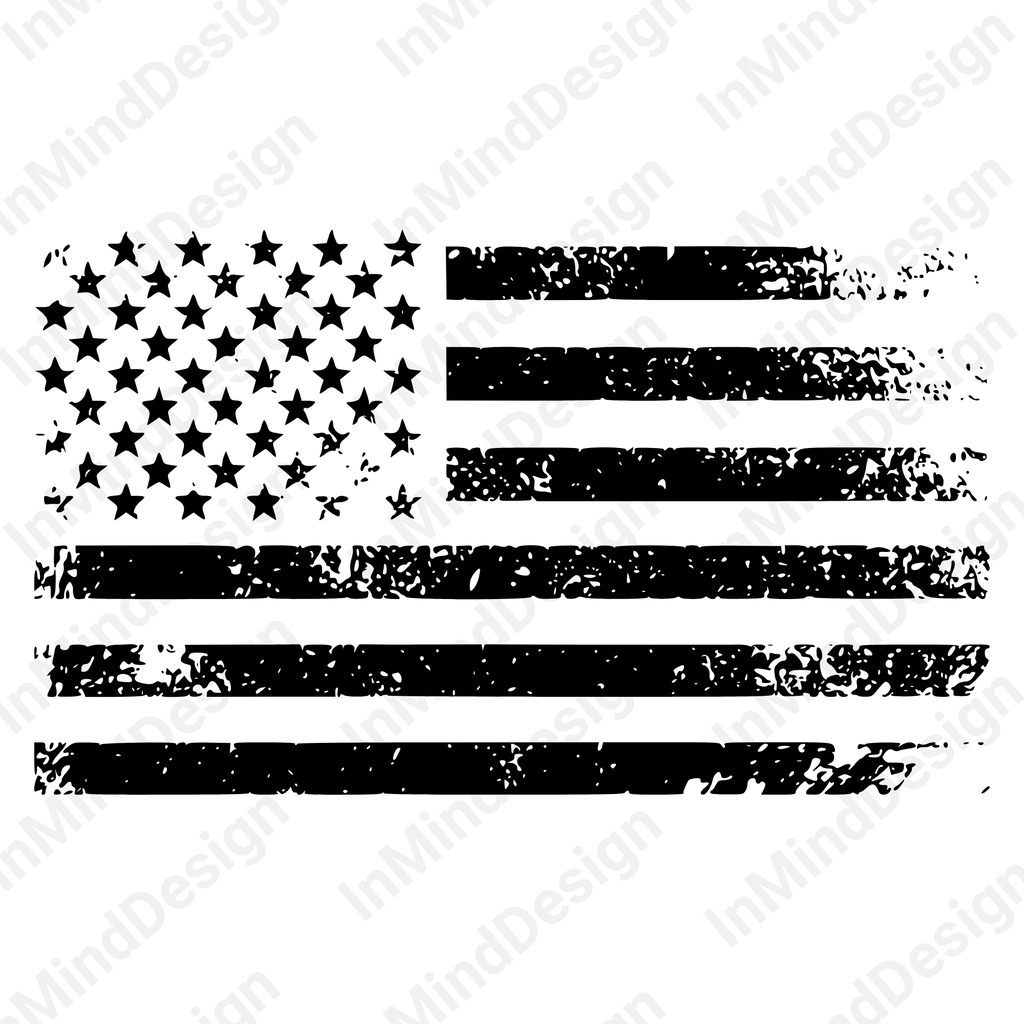 Distressed Black American Flag PNG